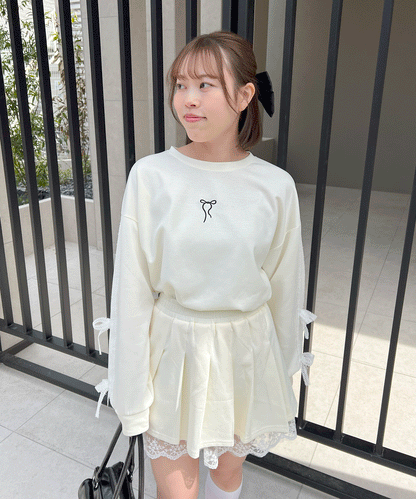 【Official限定】ワンポイントリボン刺繡スエットセットアップ
