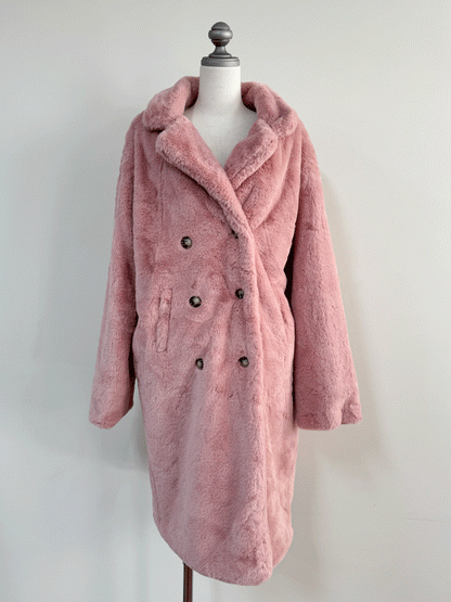 フェイクファーロングコート