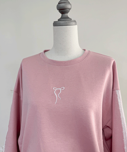 【Official限定】ワンポイントリボン刺繡スエットセットアップ