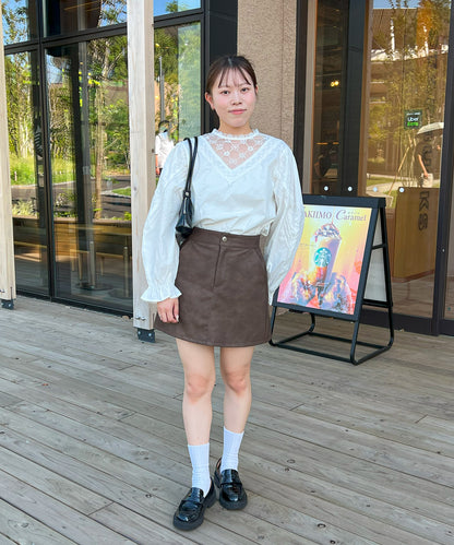 【Official限定販売】レースドッキングコットンブラウス