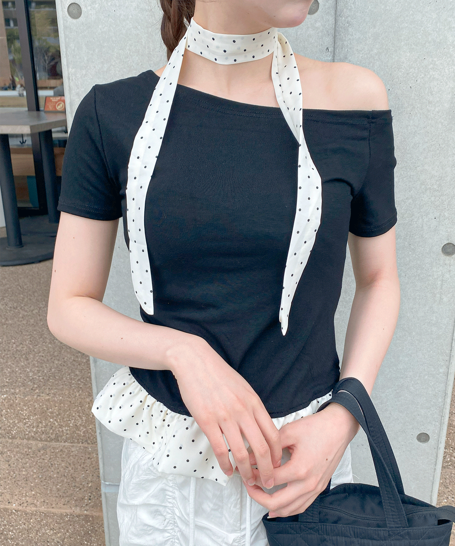 ドットタイチョーカー付きTシャツ