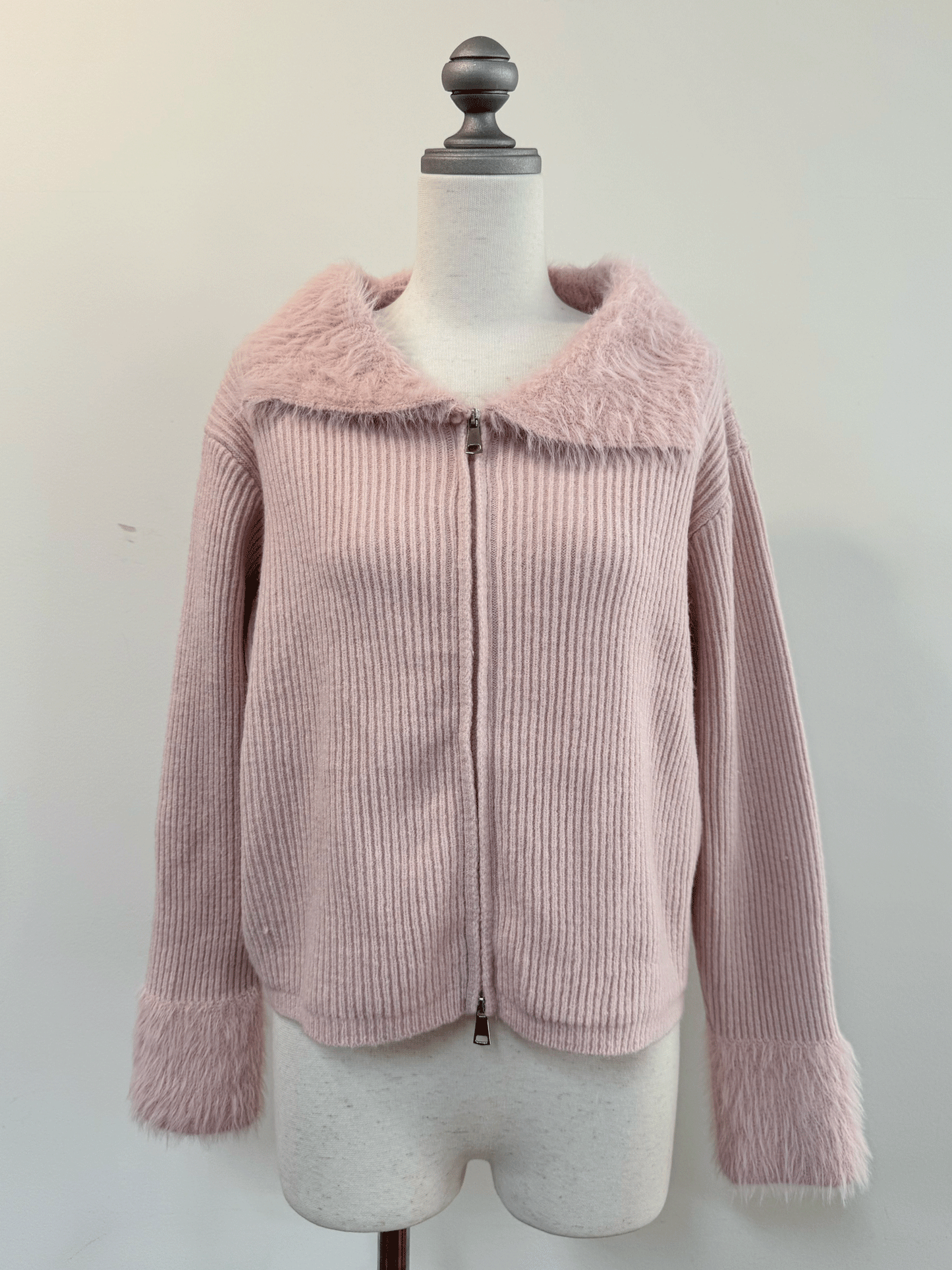 【Official限定価格】ジップ付きシャギードッキングニット