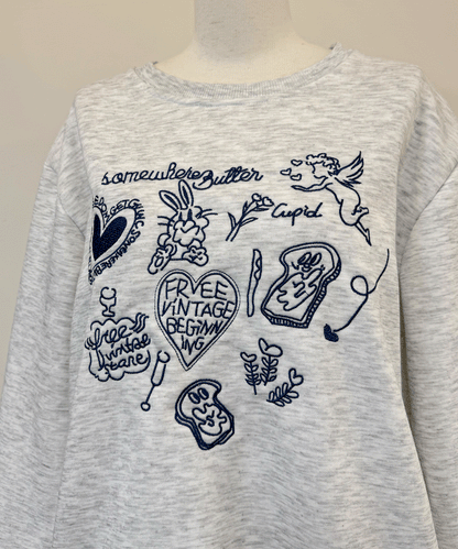 【Official限定価格】落書き刺繡トレーナー