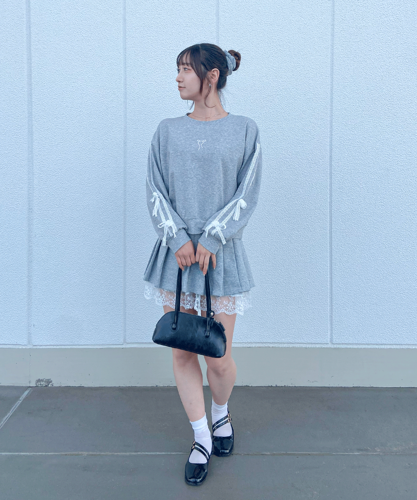 【Official限定】ワンポイントリボン刺繡スエットセットアップ