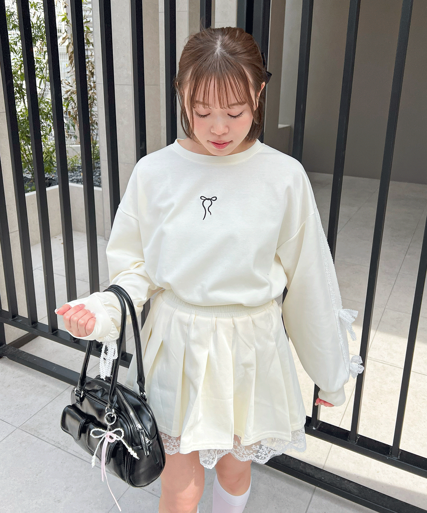 【Official限定】ワンポイントリボン刺繡スエットセットアップ