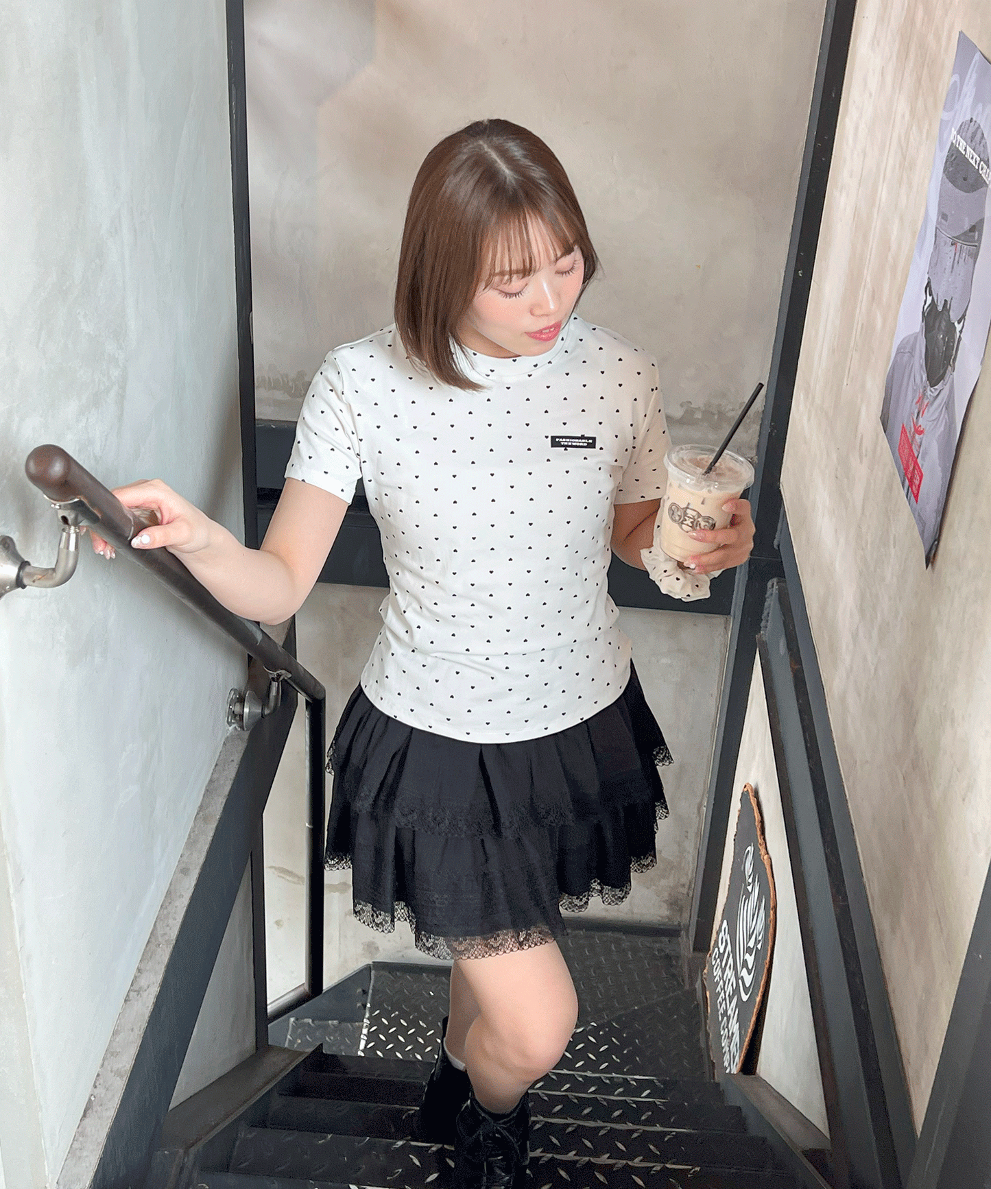 【Official限定価格】シュシュ付きハートドットTシャツ