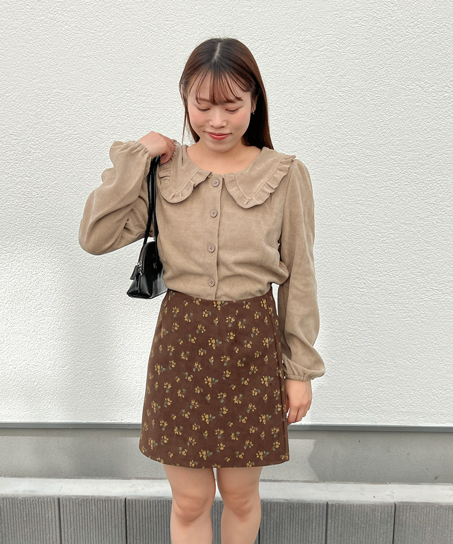 【Official限定】小花柄コーデュロイミニスカート