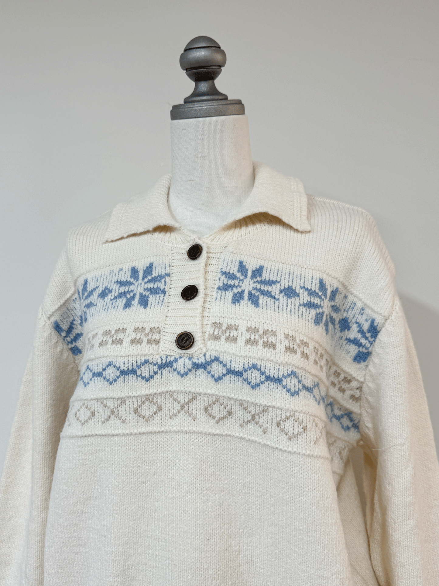 ノルディックオーバーサイズニットポロ