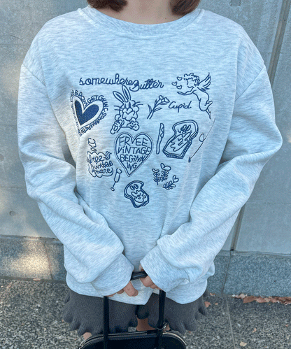 【Official限定価格】落書き刺繡トレーナー