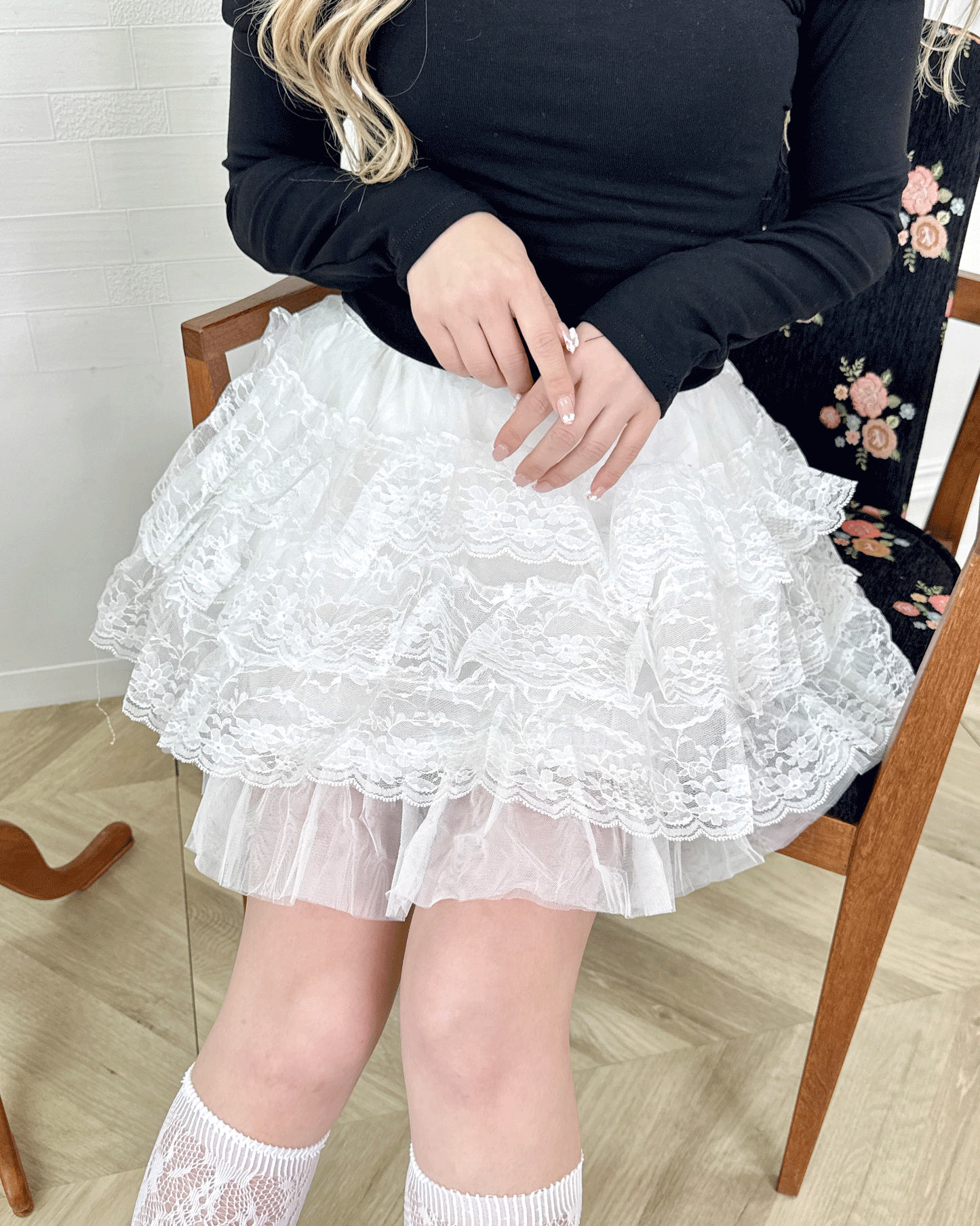 ティアードチュールミニスカート