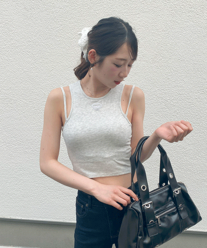 【Official限定価格】刺繡入りアメリカンスリーブタンクトップ
