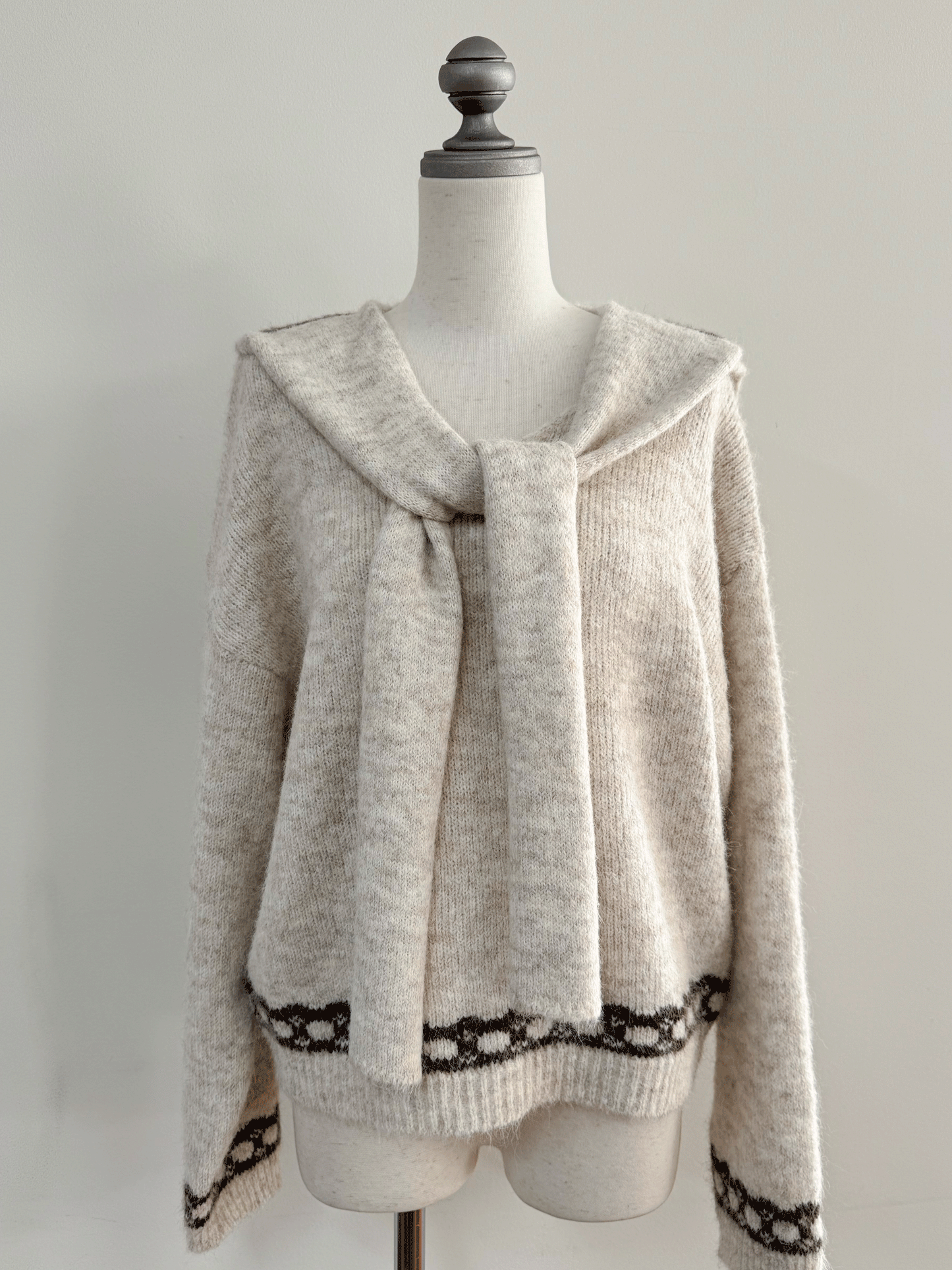 【Official限定価格】リボンショール付きニット