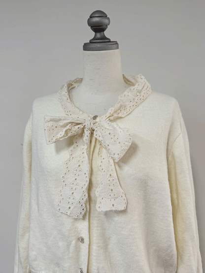 【Official限定価格】ボウタイハートボタンニット