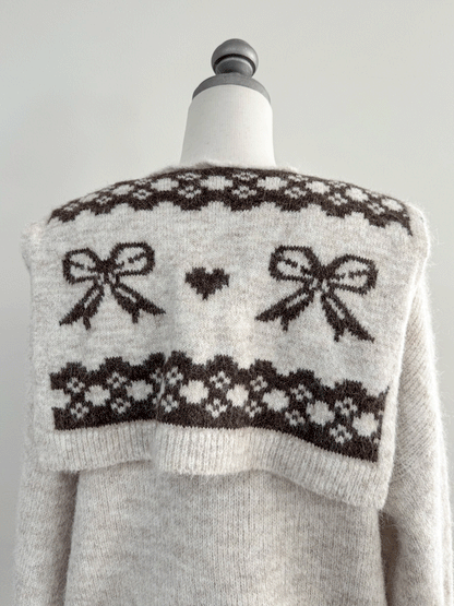 【Official限定価格】リボンショール付きニット