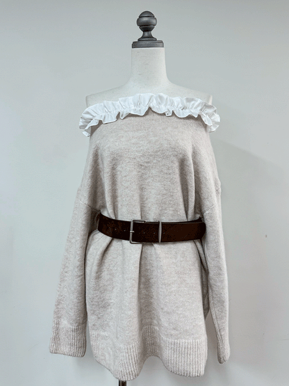 【Official限定価格】フリルニットミニワンピース