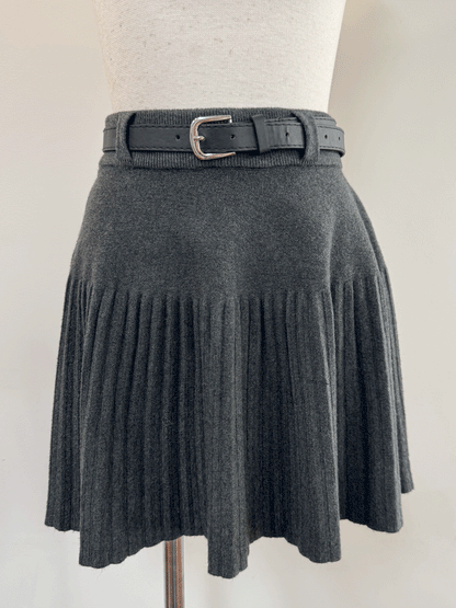 【Official限定価格】ベルト付きニットプリーツスカート