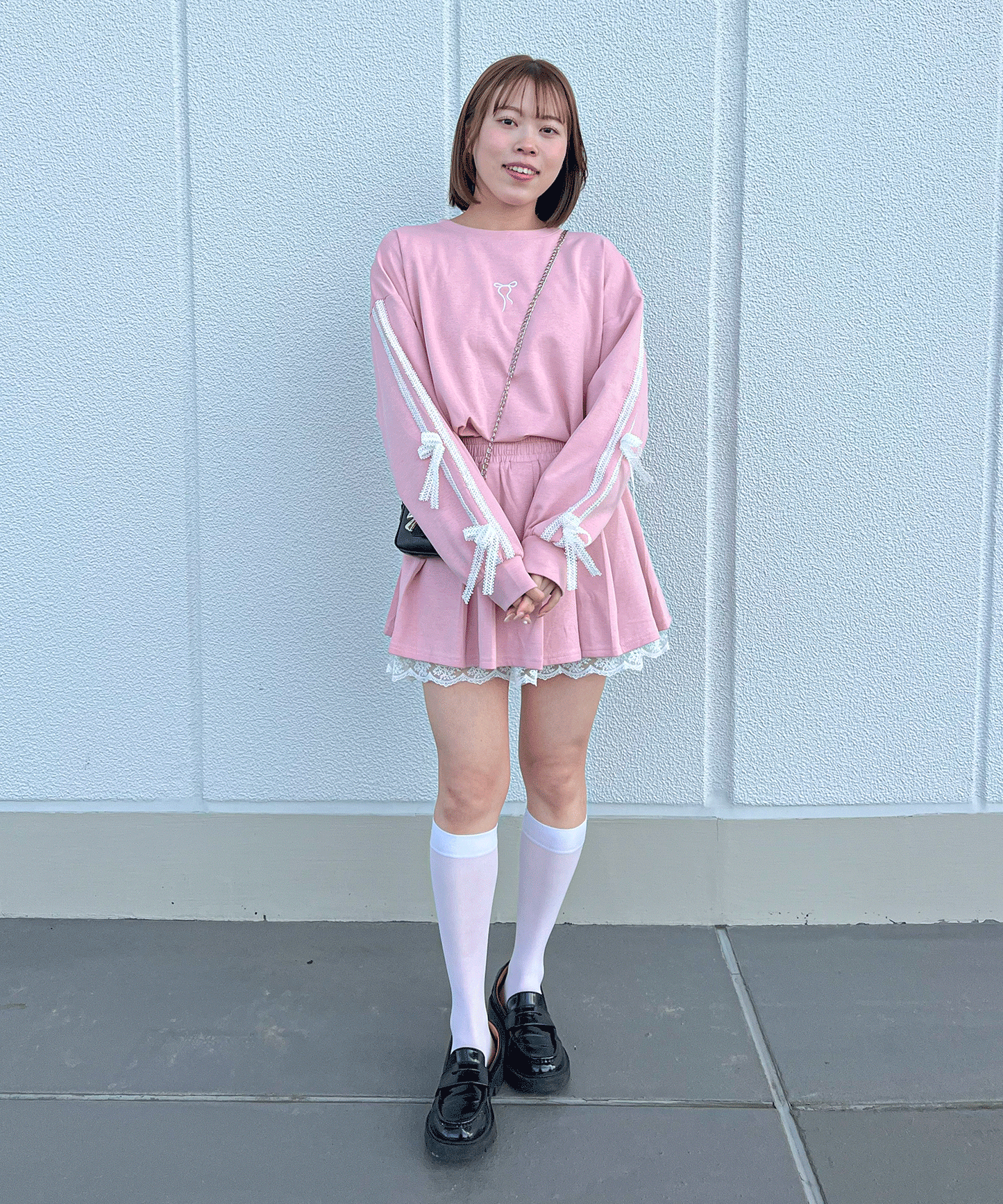 【Official限定】ワンポイントリボン刺繡スエットセットアップ