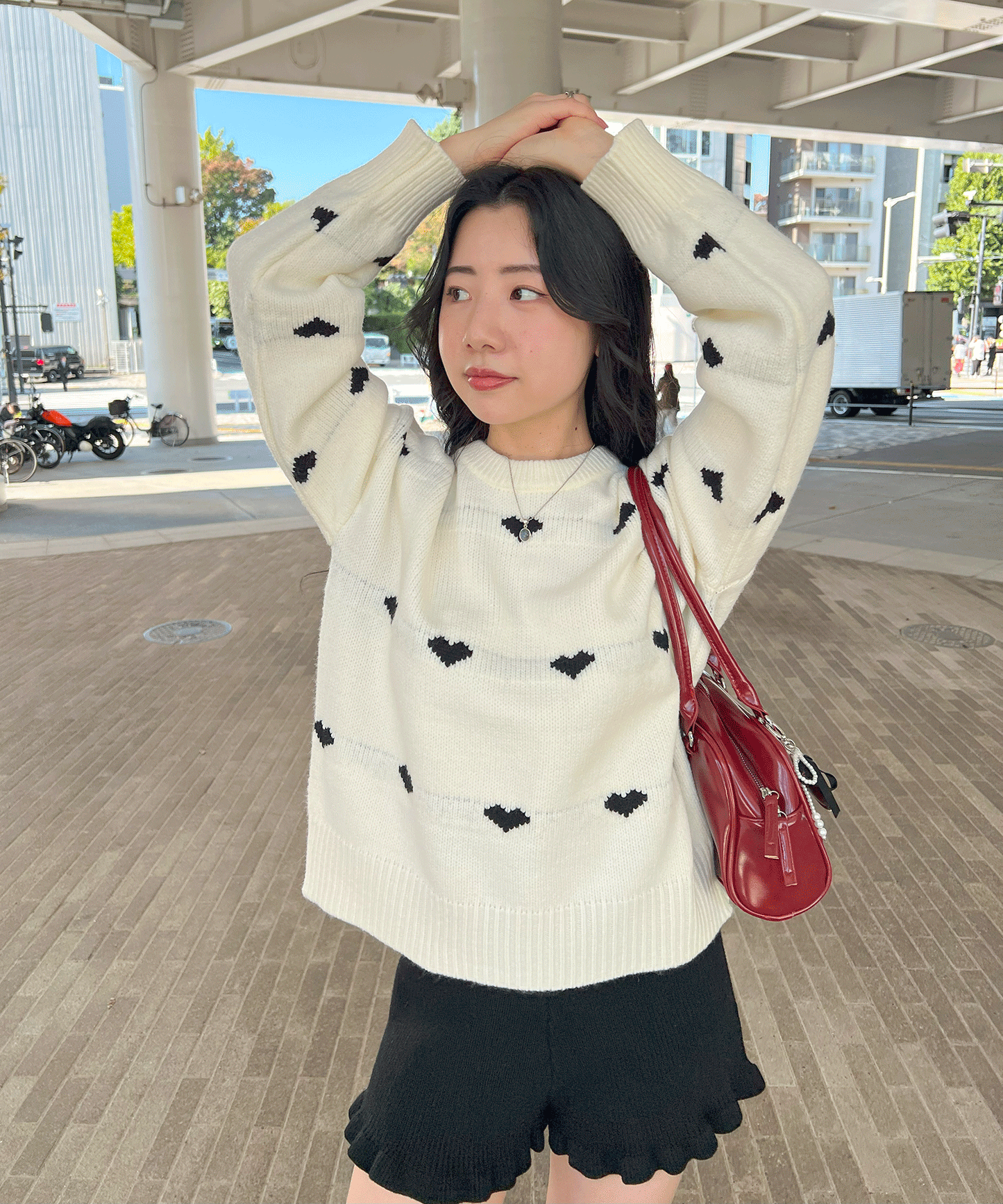 【Official限定価格】ハートジャガードニット