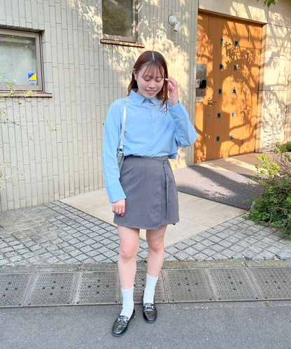 ワンポイント刺繡シャツ