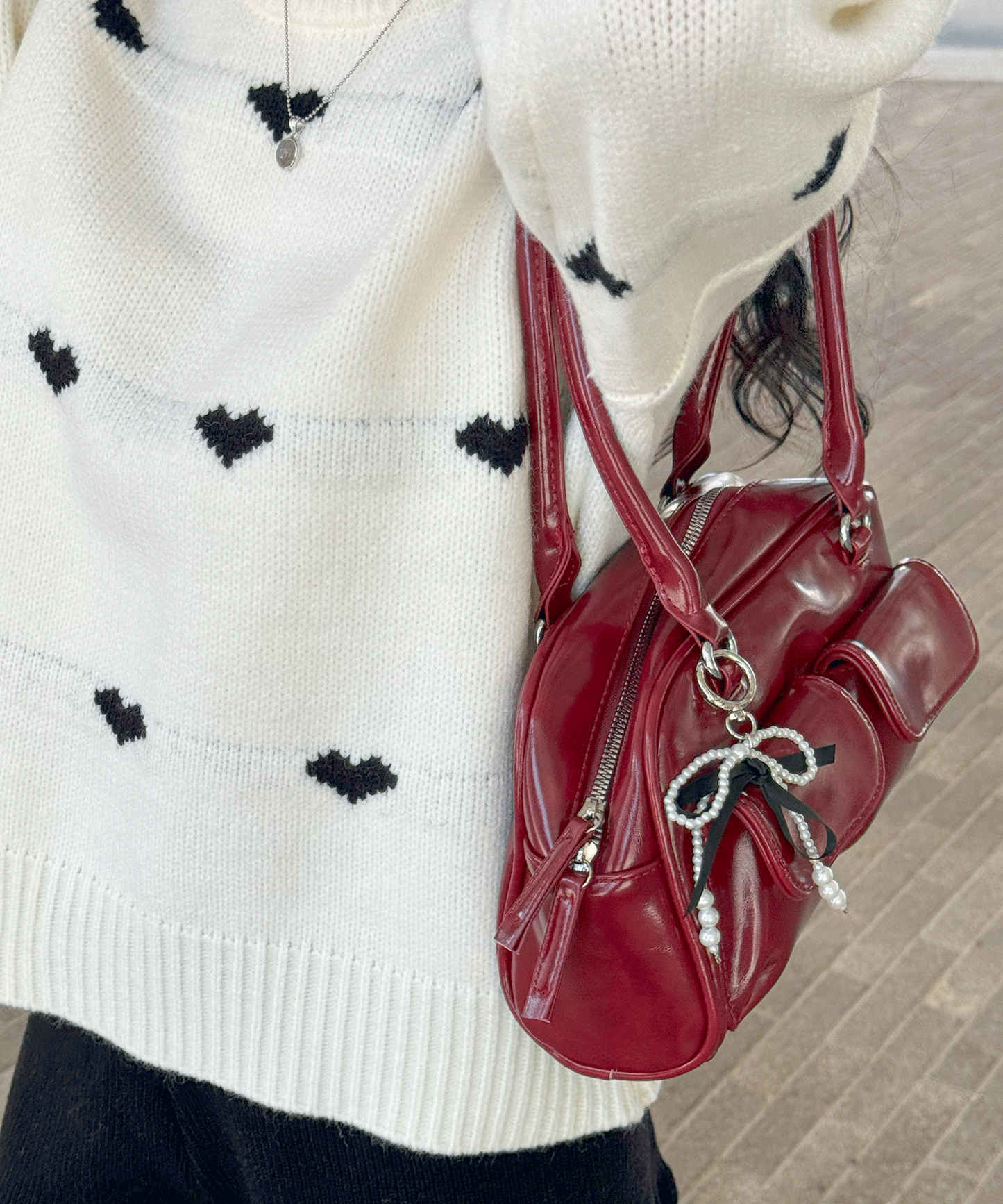 【Official限定価格】ハートジャガードニット