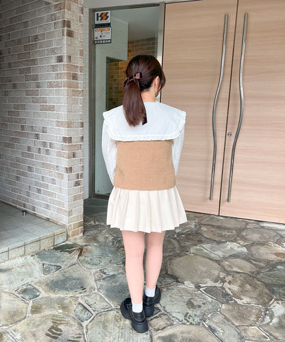 【OFFICIAL限定販売】ニットベスト×ブラウスSET