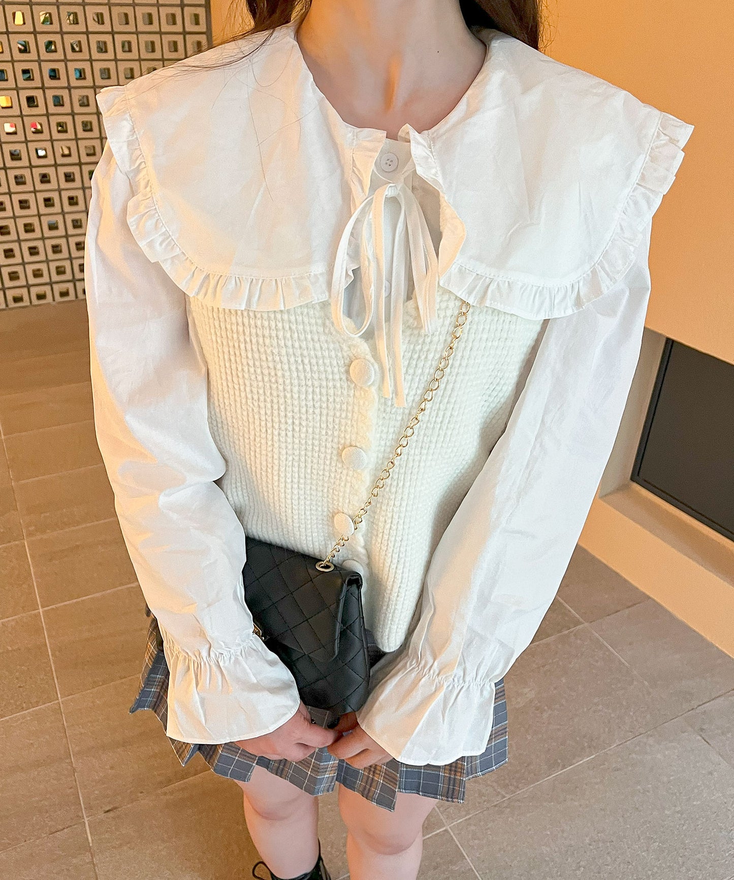 【OFFICIAL限定販売】ニットベスト×ブラウスSET