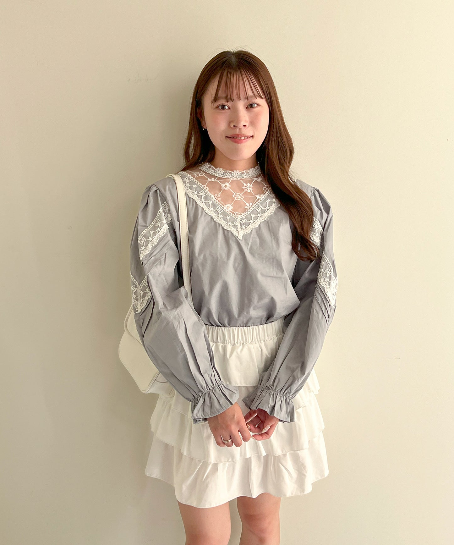 【Official限定販売】レースドッキングコットンブラウス