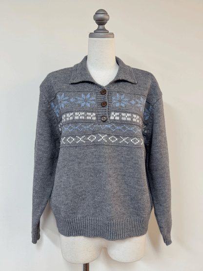 ノルディックオーバーサイズニットポロ