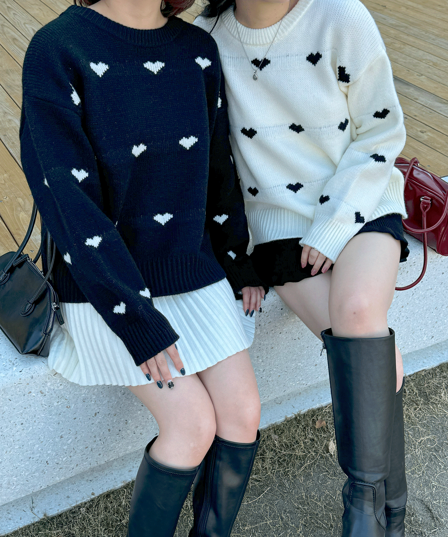 【Official限定価格】ハートジャガードニット