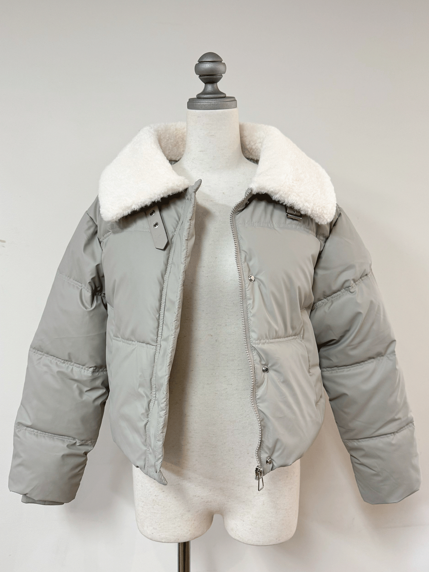 ボア襟付きパフブルゾン