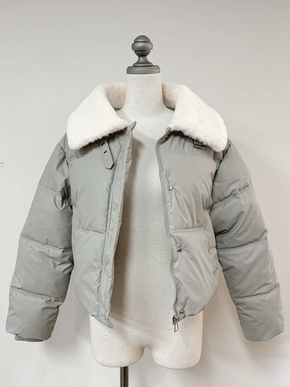 ボア襟付きパフブルゾン