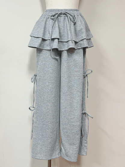 【Official限定価格】スカートレイヤー風スエットパンツ