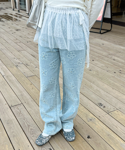 【Official限定価格】デイジー柄デニムパンツ