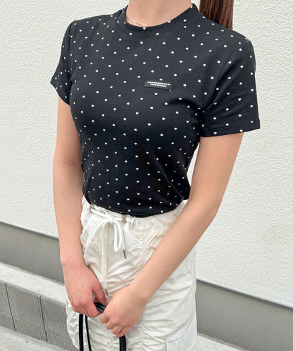 【Official限定価格】シュシュ付きハートドットTシャツ