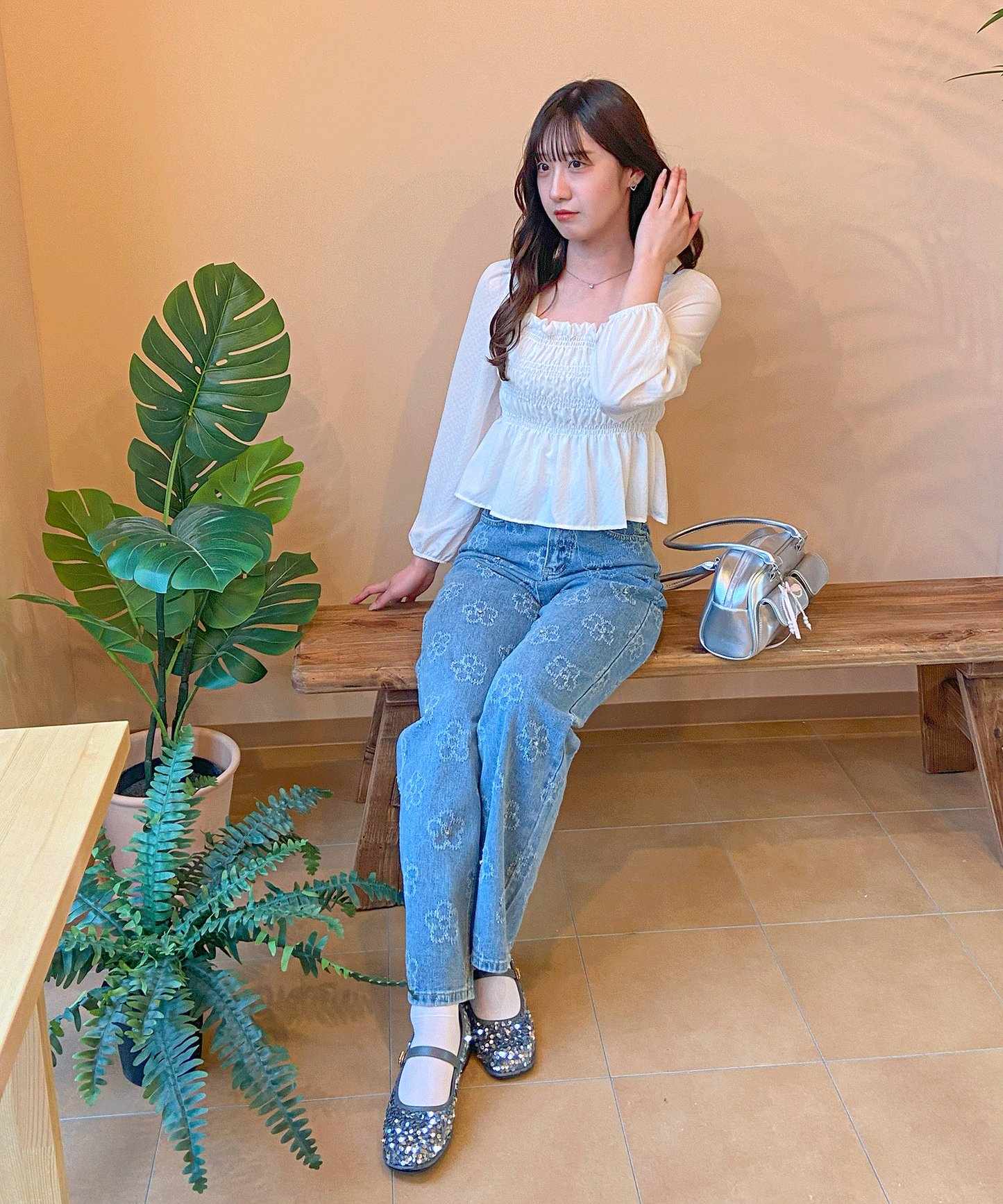【Official限定価格】デイジー柄デニムパンツ