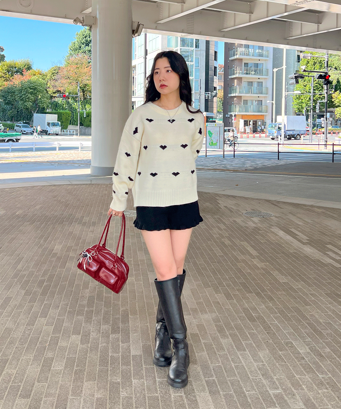 【Official限定価格】ハートジャガードニット