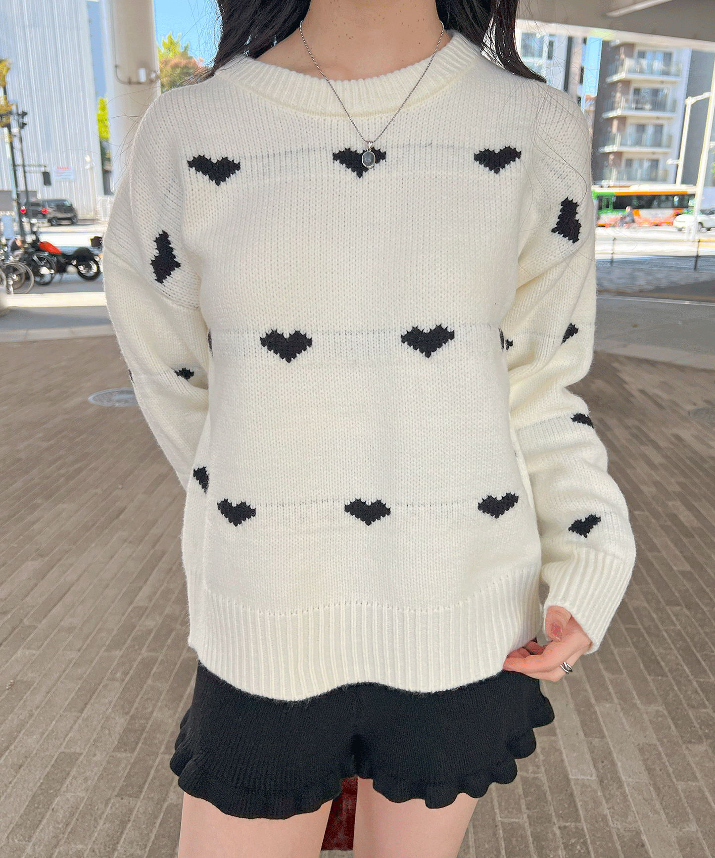 【Official限定価格】ハートジャガードニット