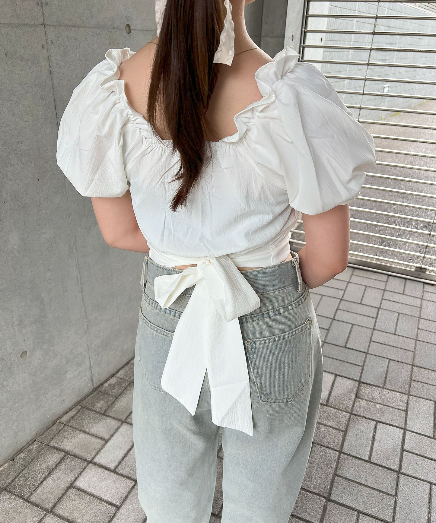 バックリボン2WAYブラウス