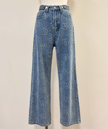 【Official限定価格】デイジー柄デニムパンツ