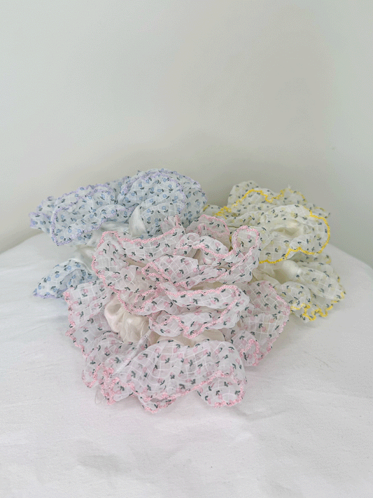 小花柄シュシュ