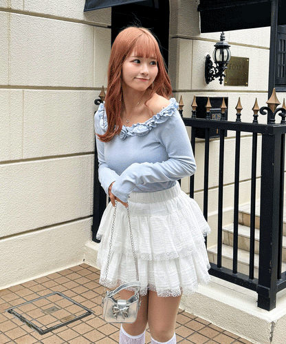 コットンティアードミニスカート