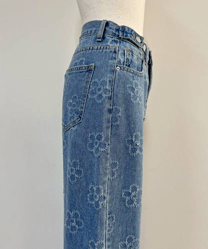 【Official限定価格】デイジー柄デニムパンツ