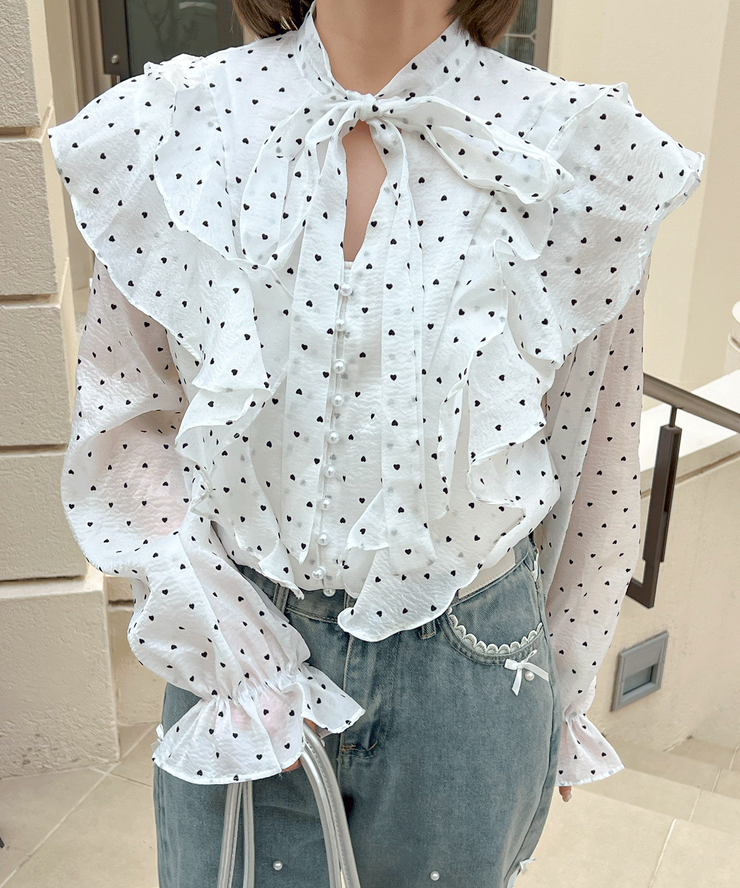【Official限定価格】ハートフロッキーシャインブラウス