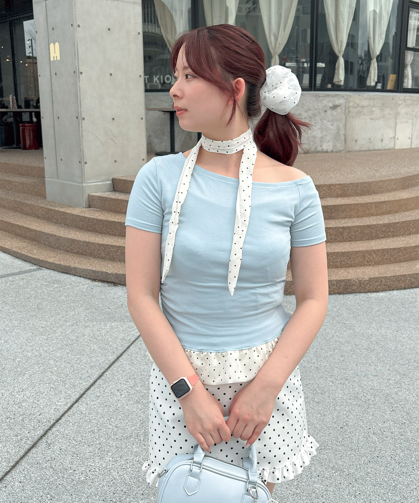 ドットタイチョーカー付きTシャツ