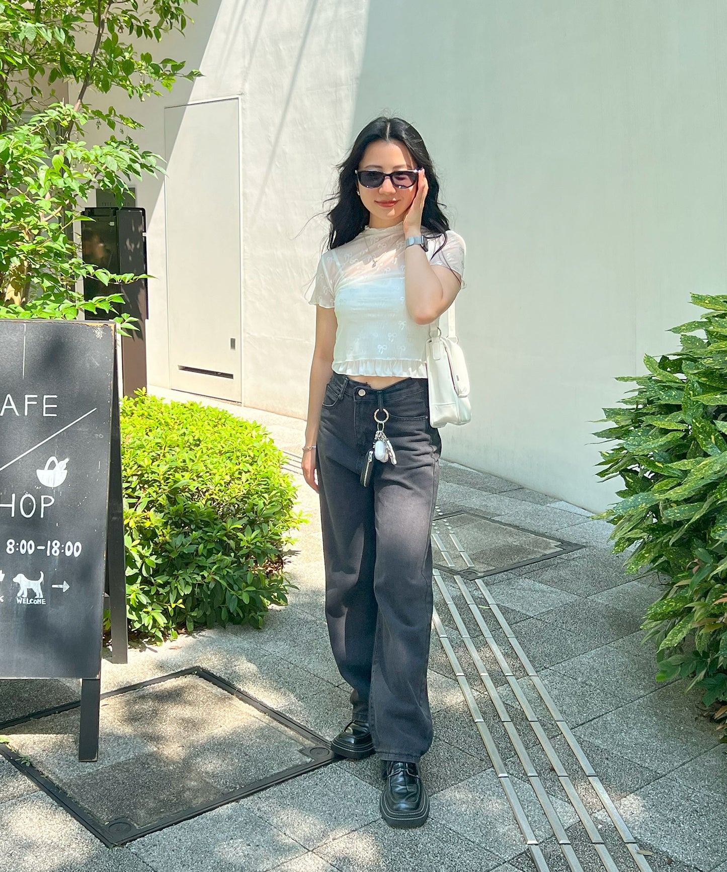【Official限定価格】リボンメッシュ半袖トップス