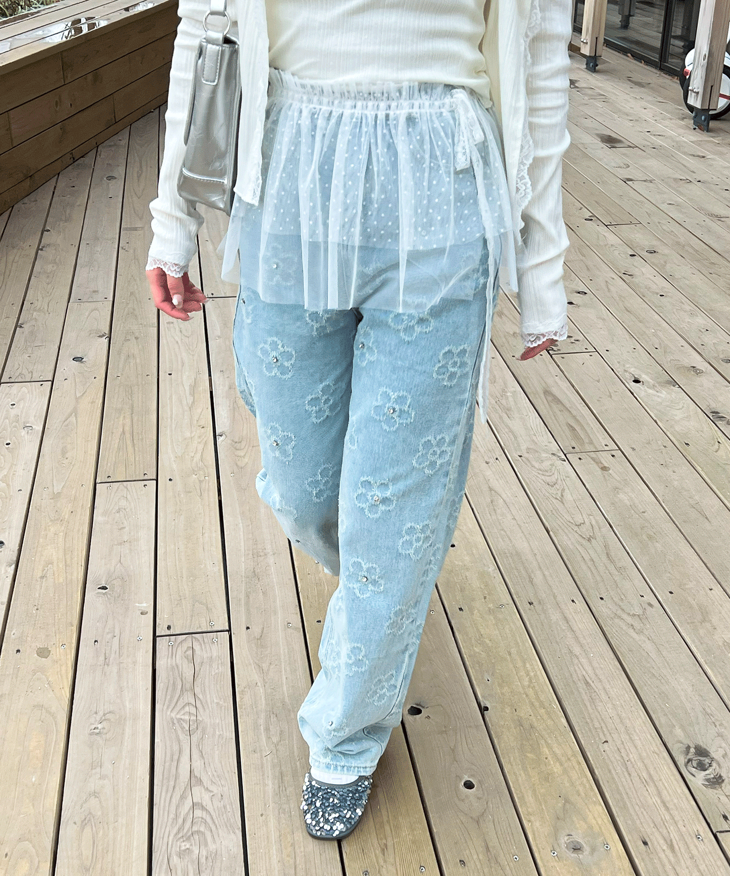 【Official限定価格】デイジー柄デニムパンツ