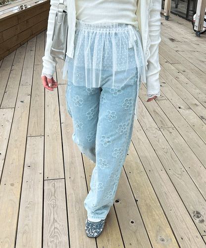 【Official限定価格】デイジー柄デニムパンツ