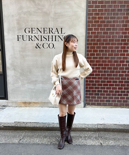 チェック台形スカート