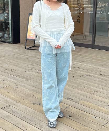 【Official限定価格】デイジー柄デニムパンツ