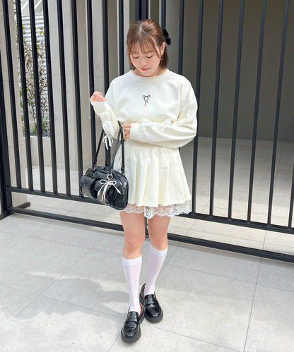 【Official限定】ワンポイントリボン刺繡スエットセットアップ